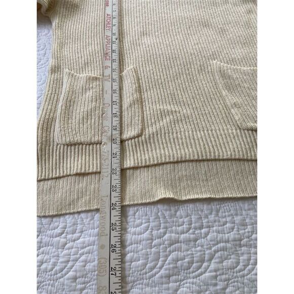 Madewell Ivory Patch Pocket Pullover Sweater Size S Long Sleeve Crew Neck - Picture 13 of 13